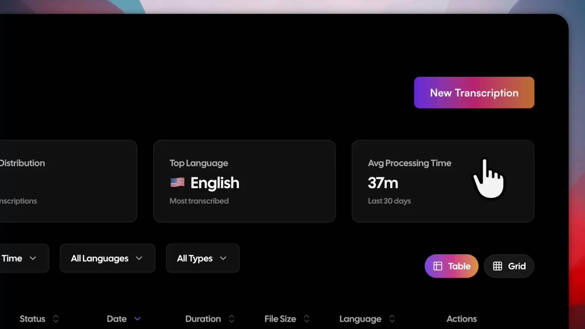 Wisprs transcription dashboard